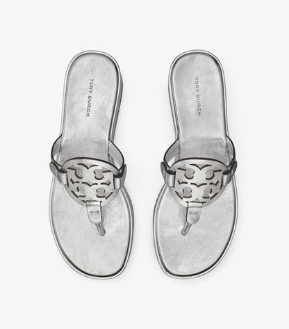 Miller Crinkled Metallic Wedge Sandal