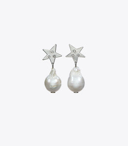 Moondance Pearl and Star Drop Earrings