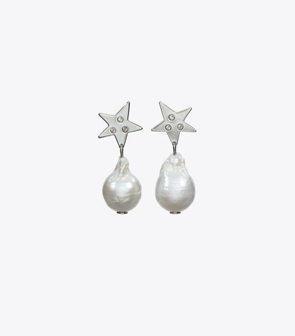 Moondance Pearl and Star Drop Earrings