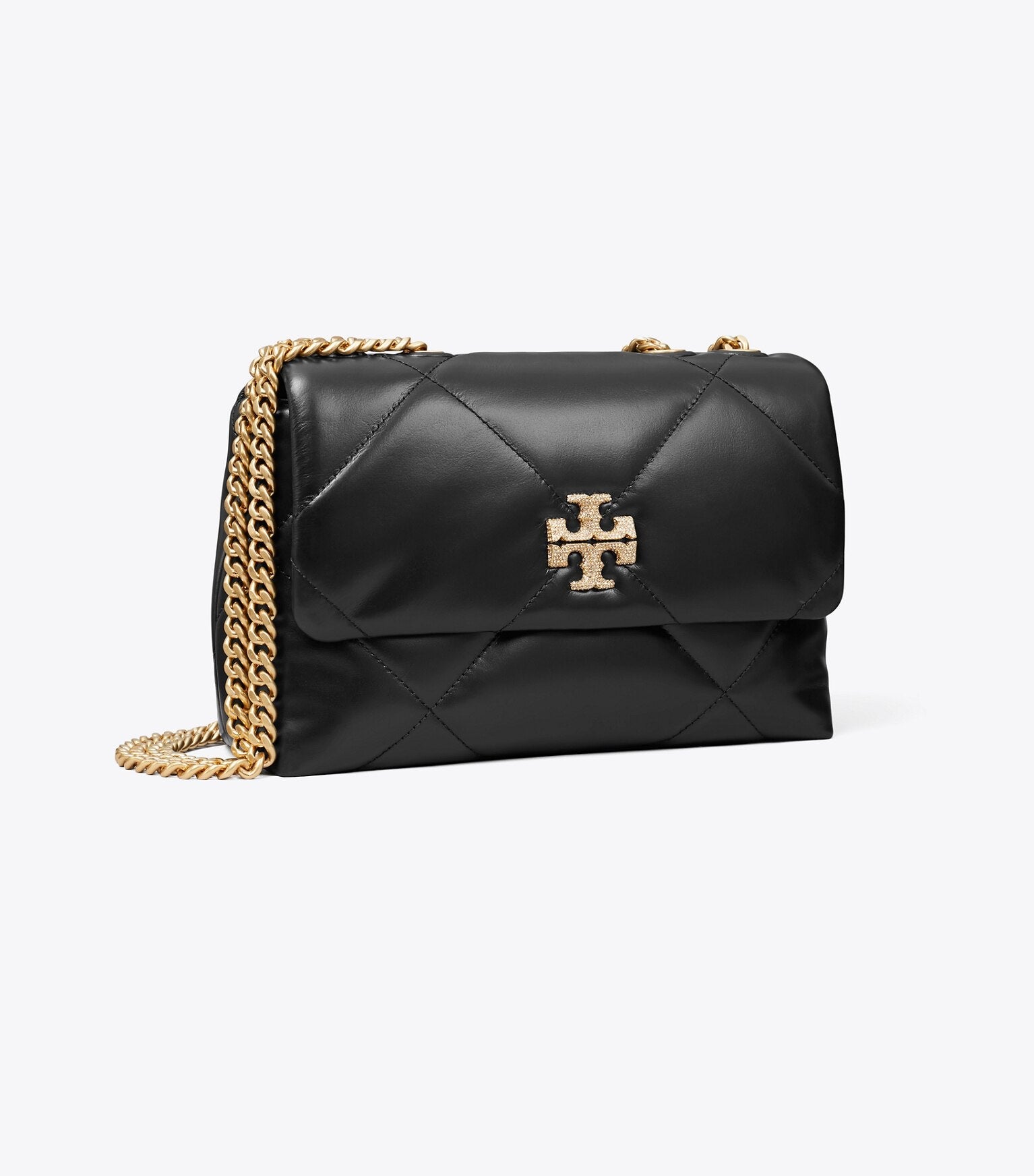 Small Kira Diamond Quilt Pavé Shoulder Bag