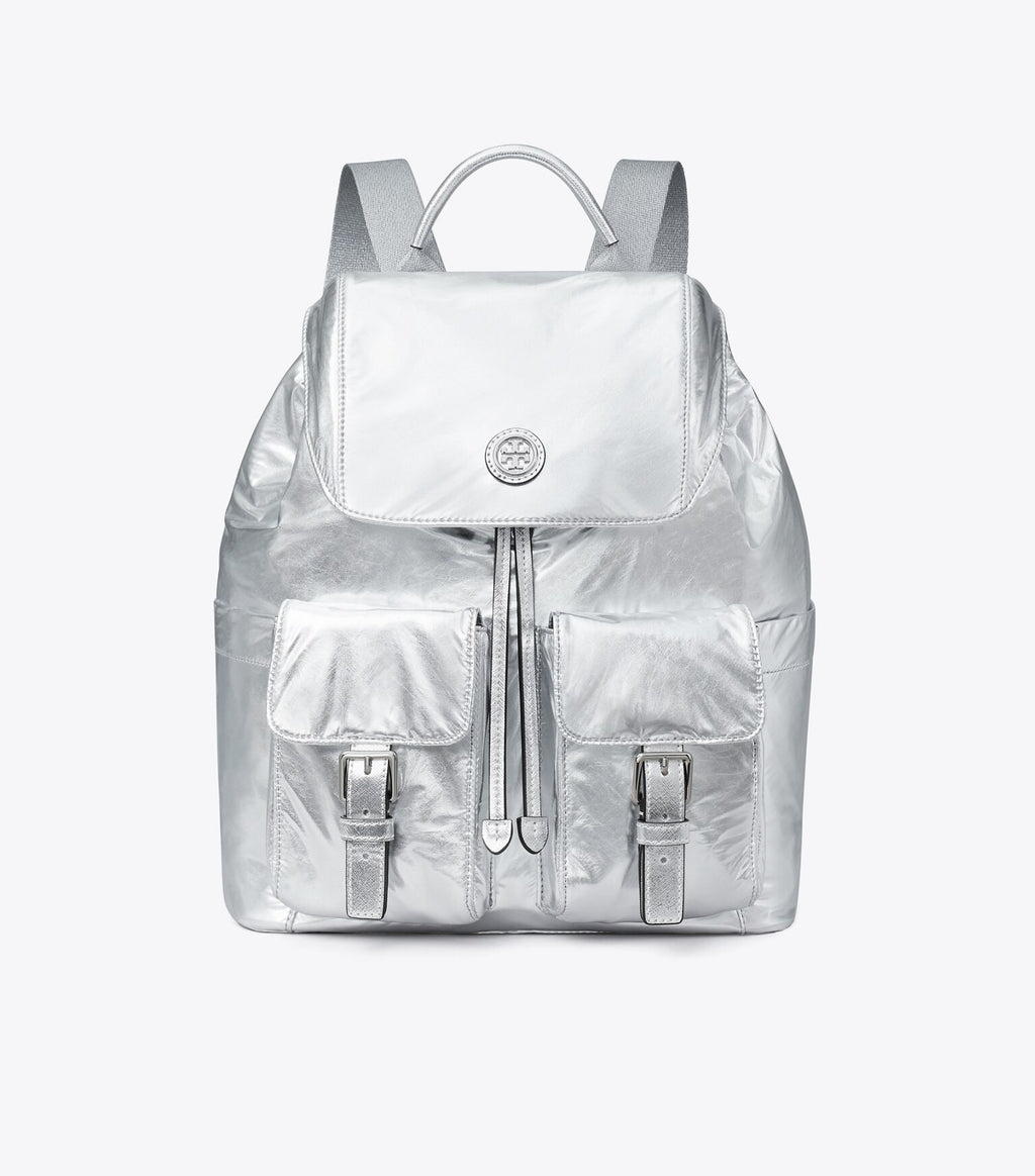 Virginia Metallic Flap Backpack
