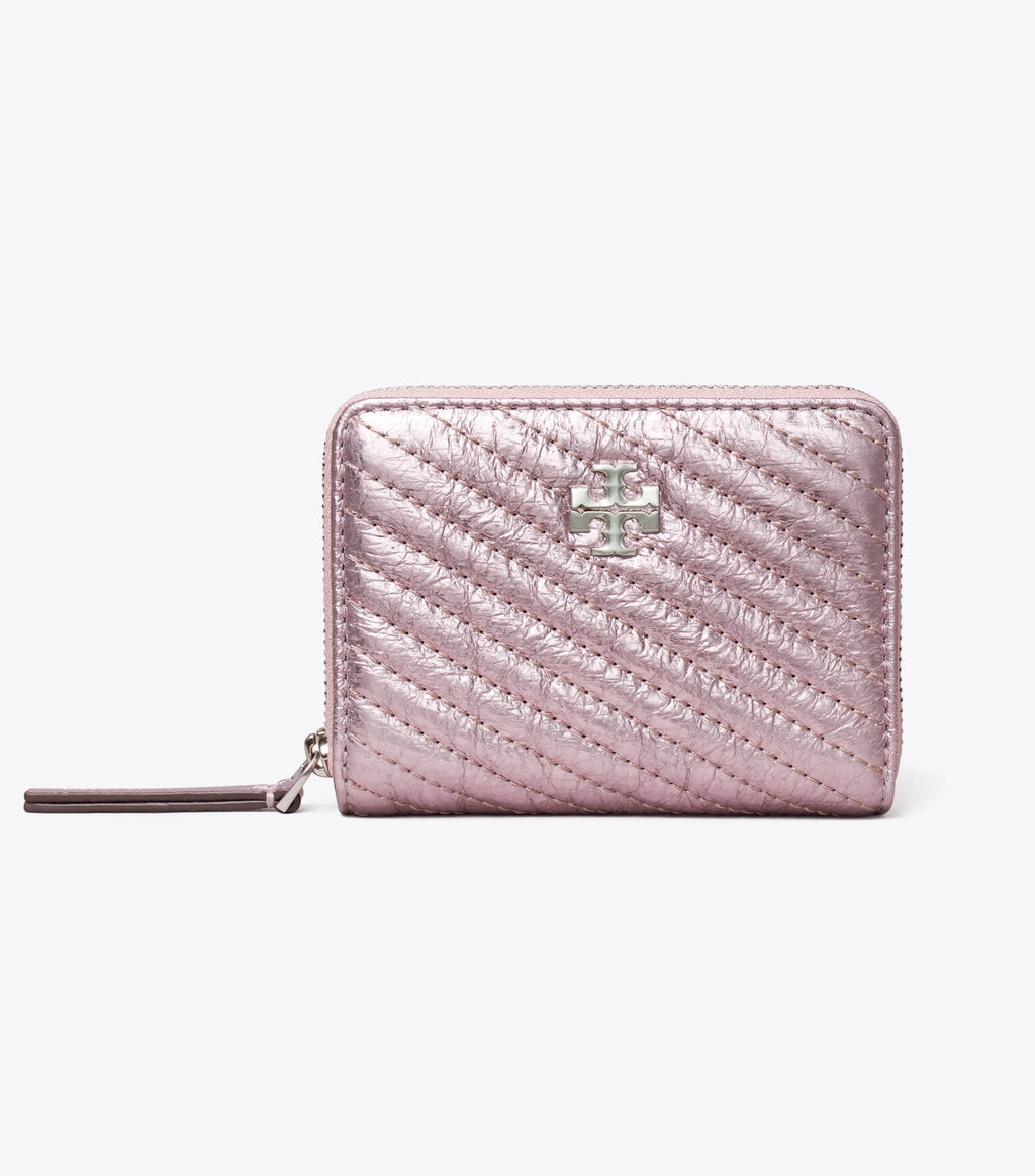 Small Kira Moto Quilt Metallic Zip-Around Wallet