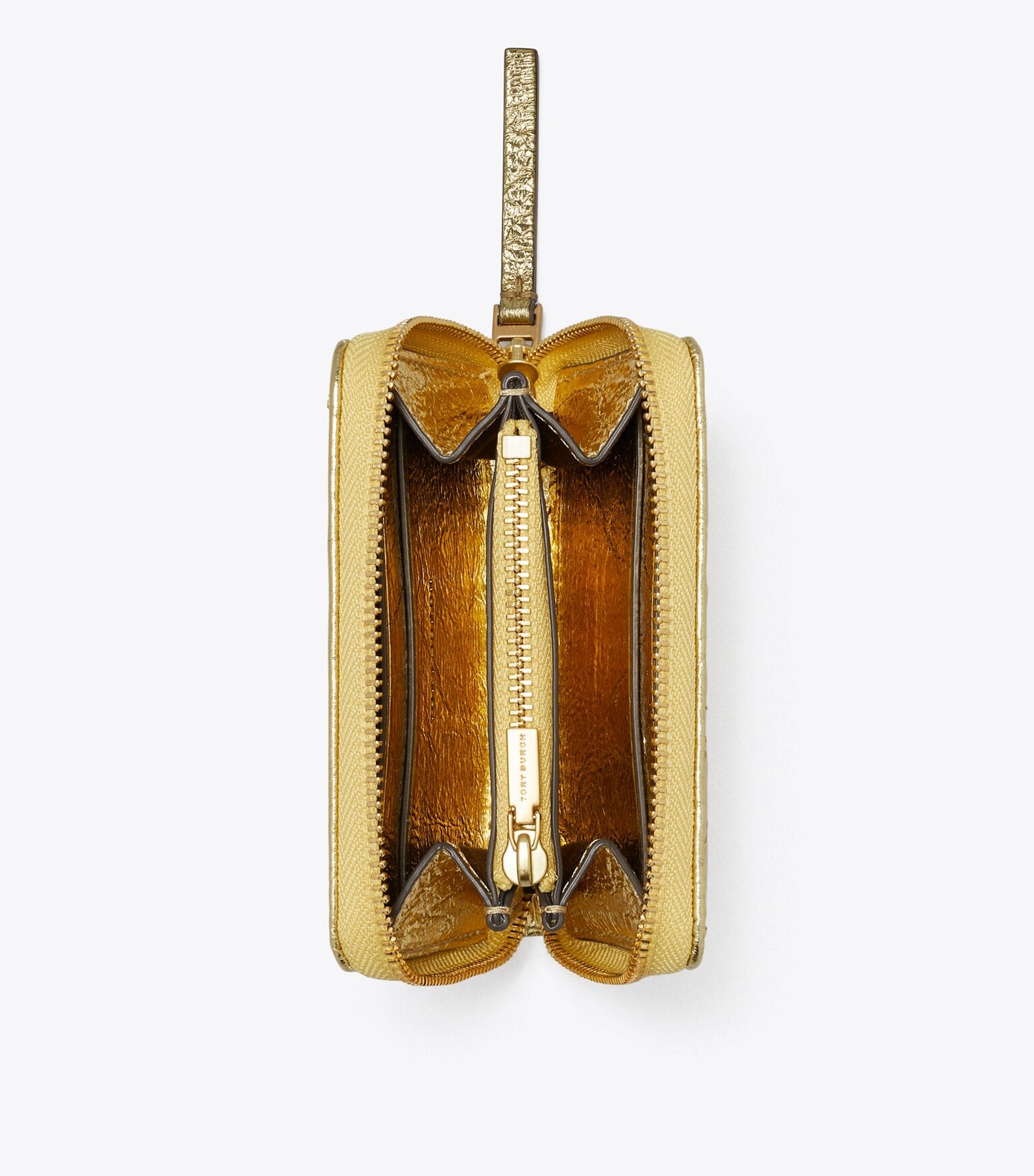 Small Kira Moto Quilt Metallic Zip-Around Wallet