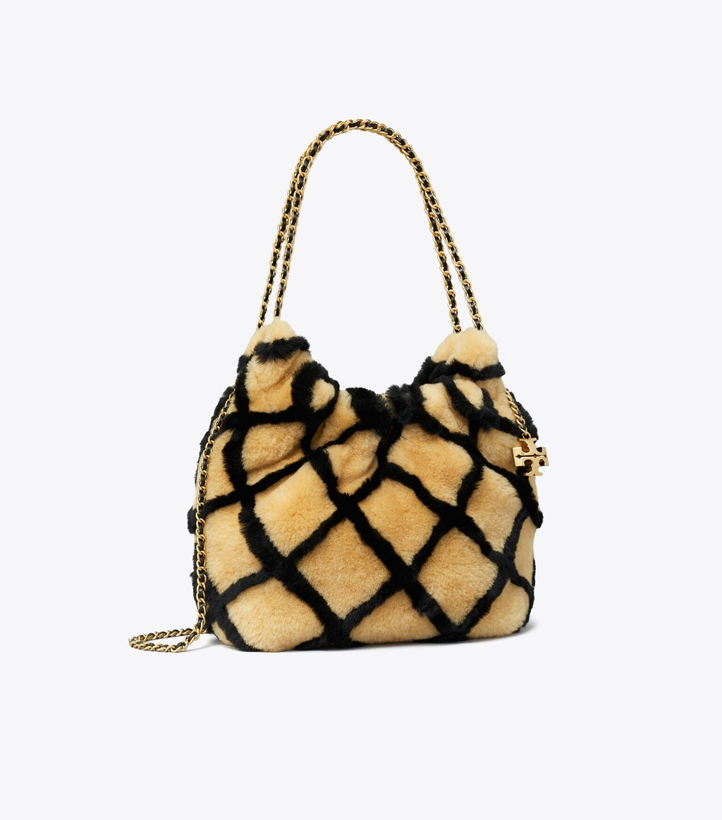 Mini Fleming Shearling Hobo Bag