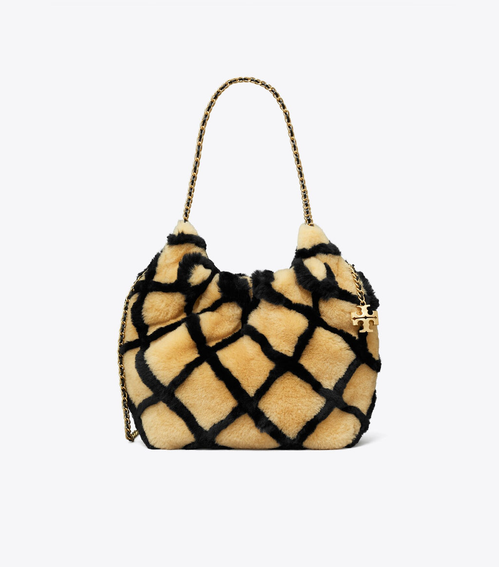 Mini Fleming Shearling Hobo Bag