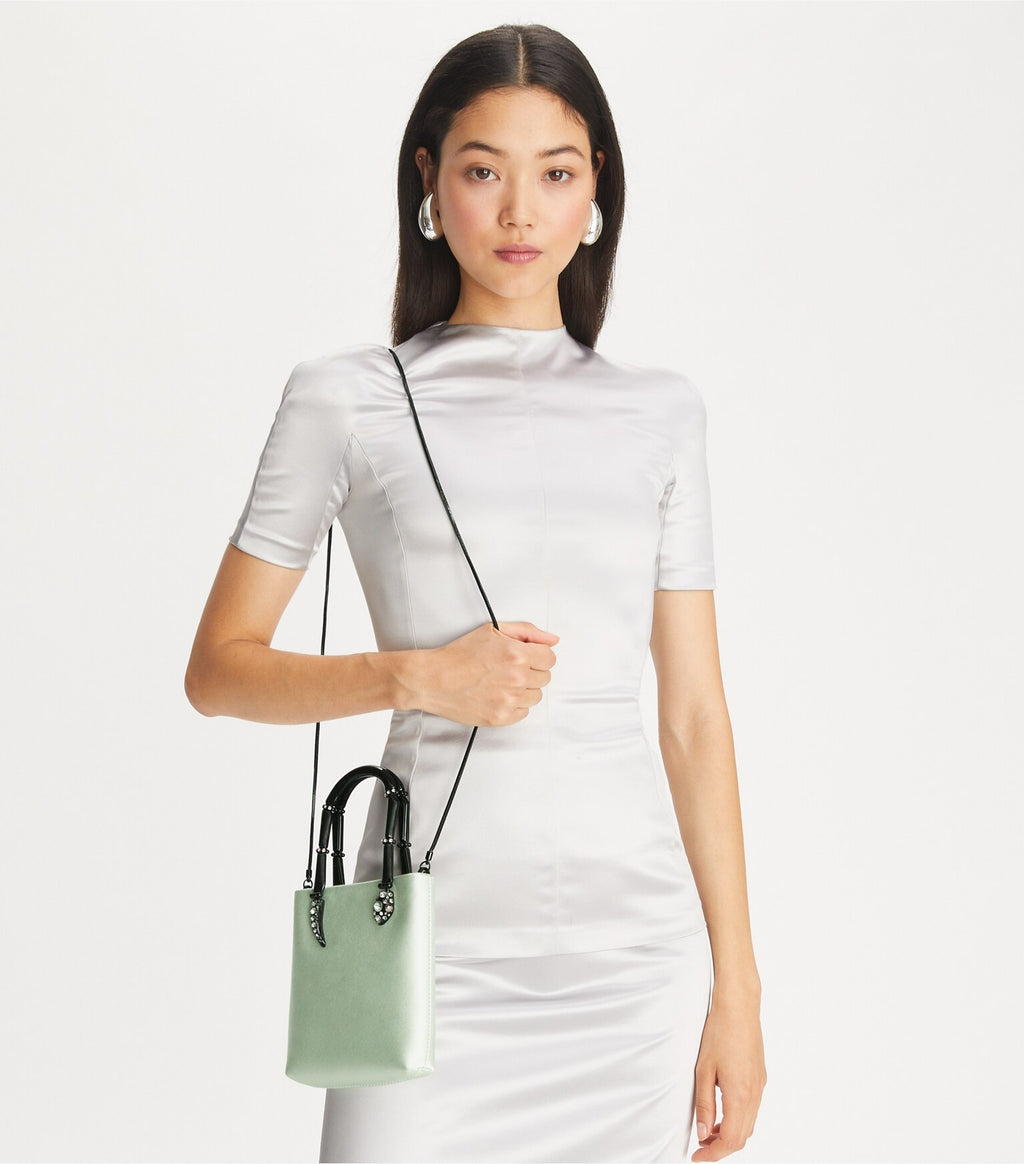 Mini Satin Snake Handle Tote