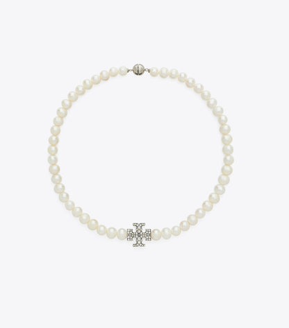 Moondance Pearl and Pavé Necklace