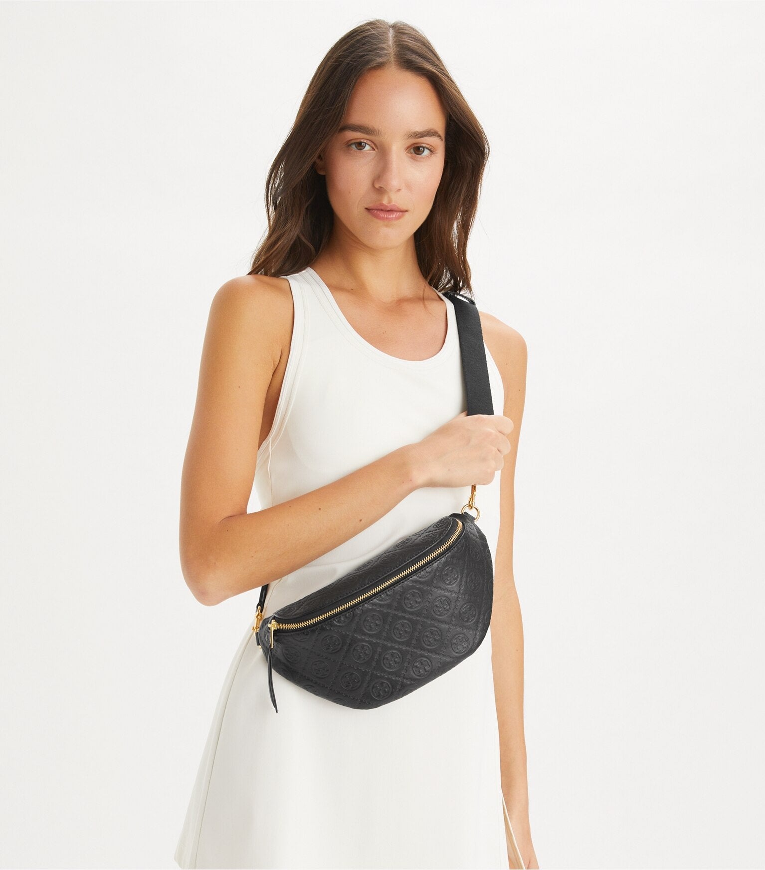 T Monogram Leather Belt Bag