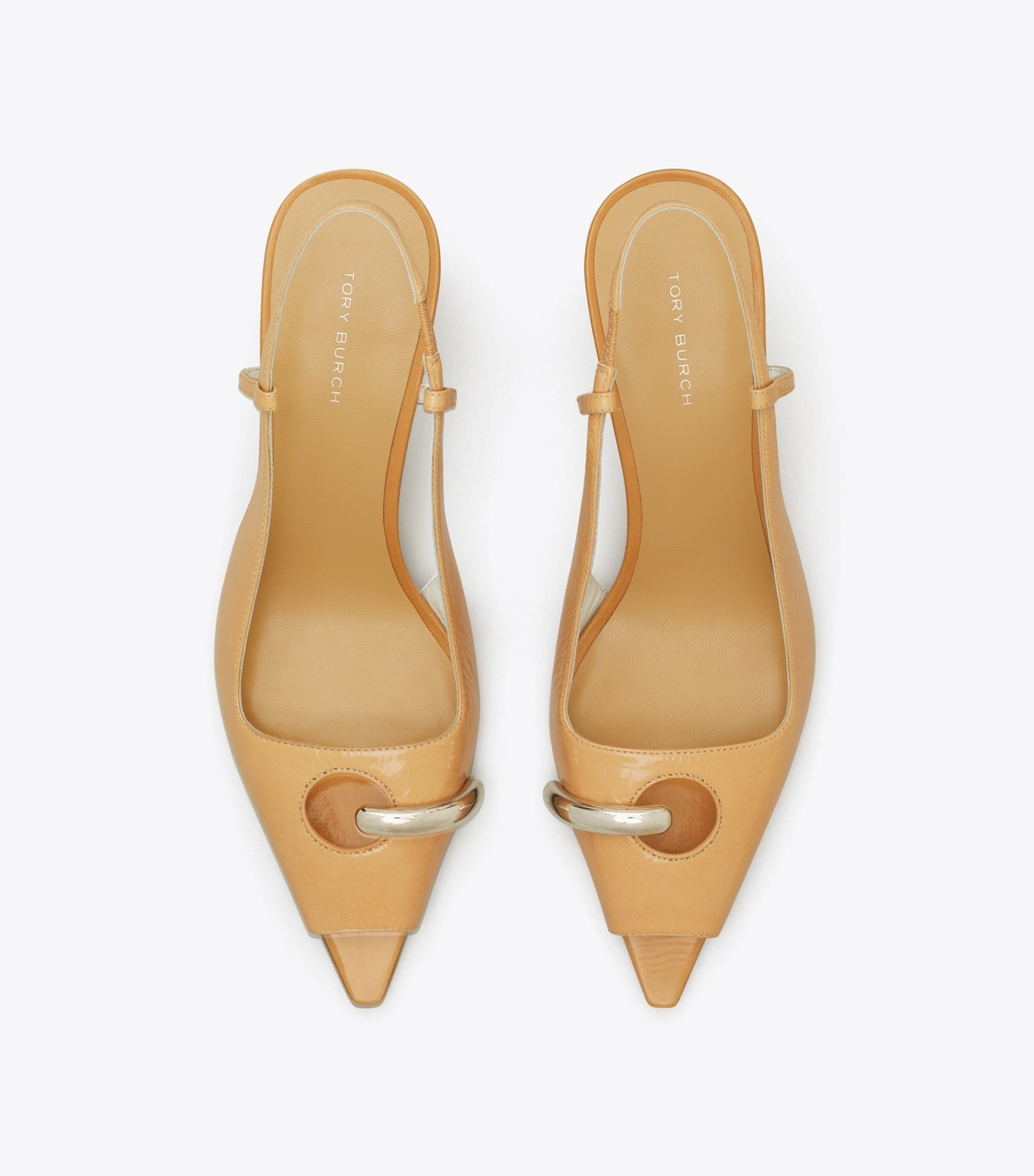 Pierced Peep-Toe Slingback