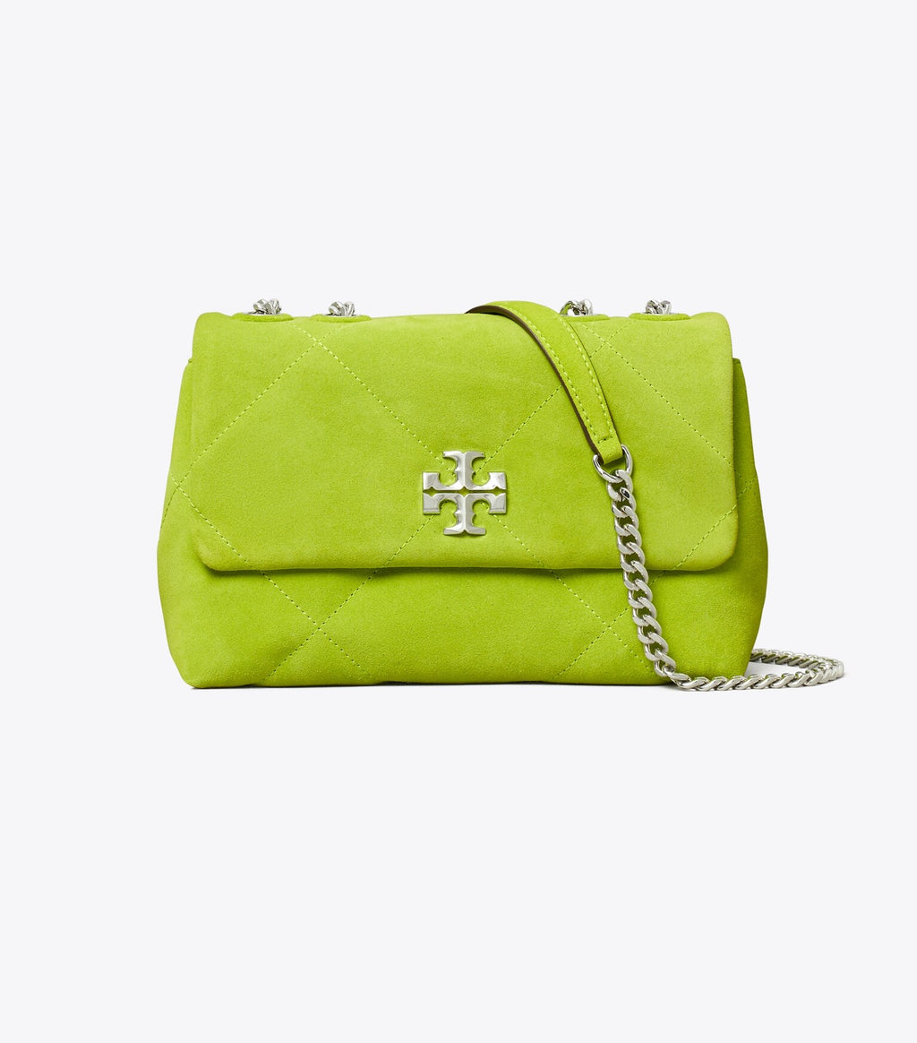 Small Kira Diamond Quilt Suede Shoulder Bag