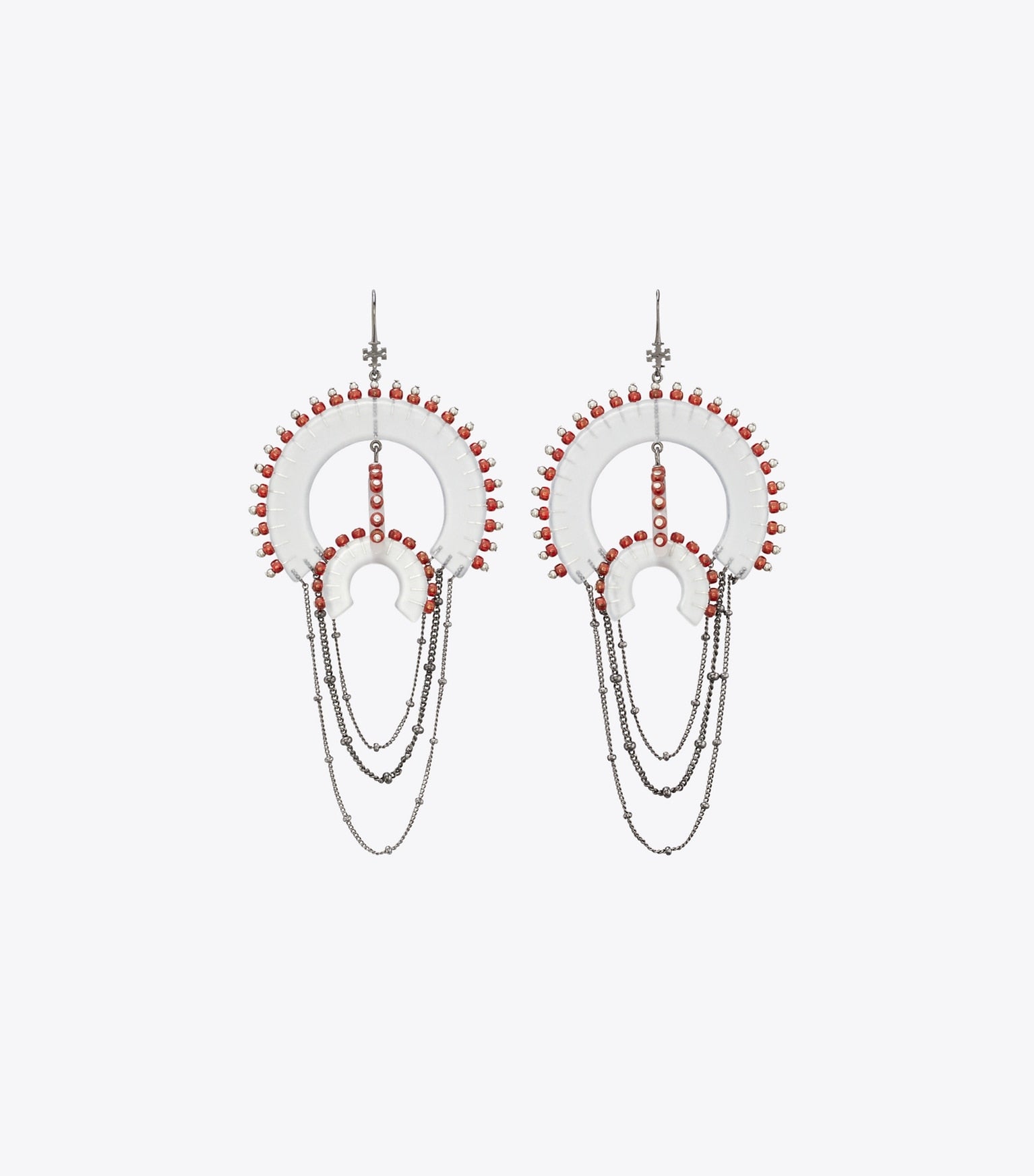 Bead And Resin Chandelier Earrings
