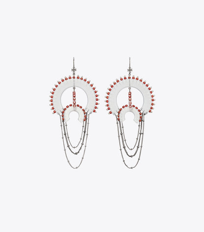 Bead And Resin Chandelier Earrings