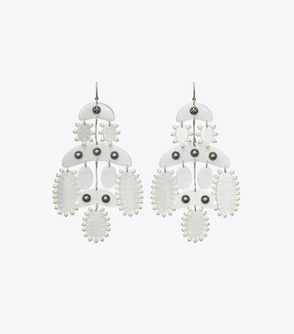 Abstract Beaded Chandelier Earrings