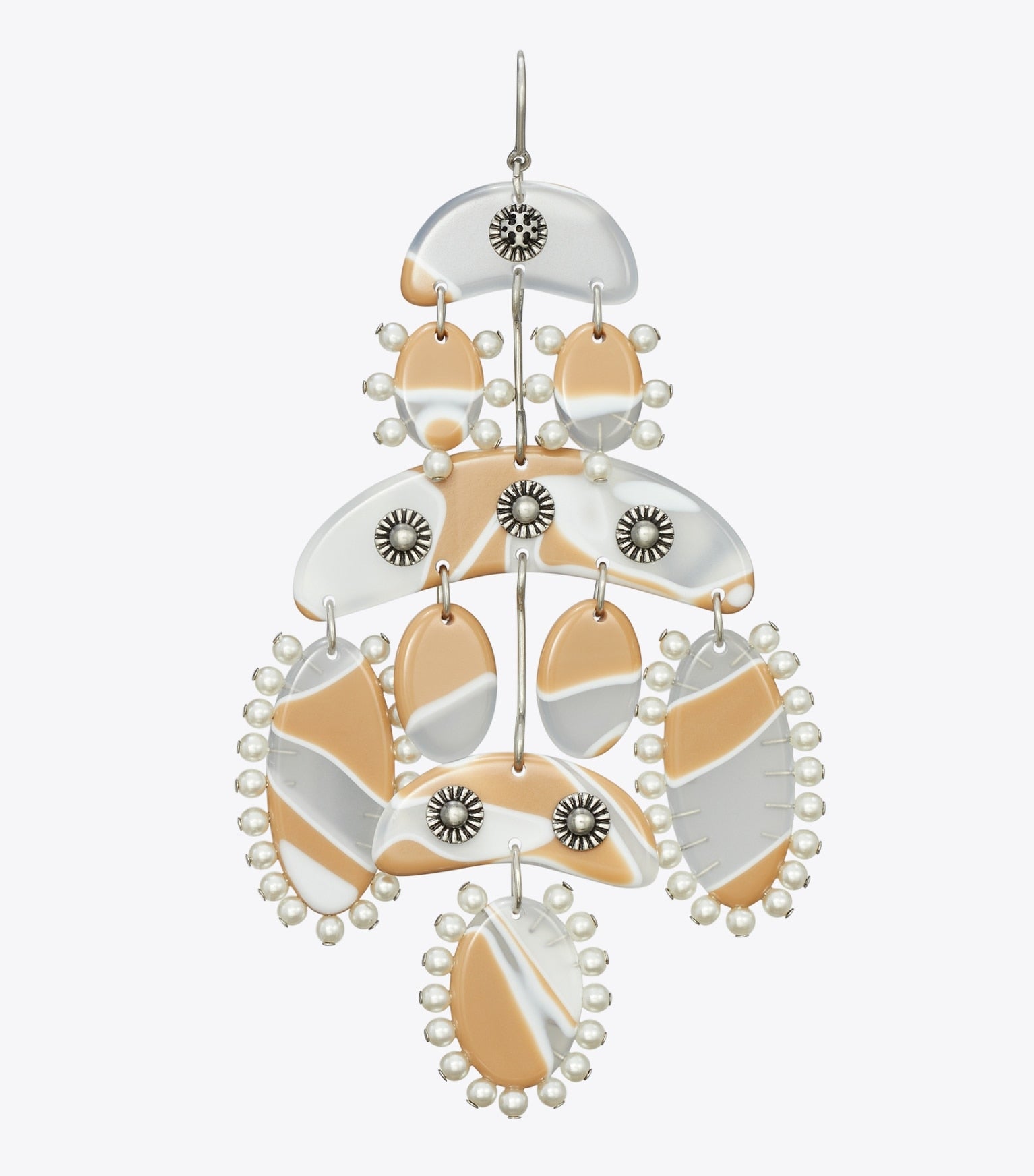 Abstract Beaded Chandelier Earrings