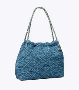 Fleming Soft Denim Hobo Bag