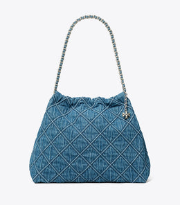 Fleming Soft Denim Hobo Bag
