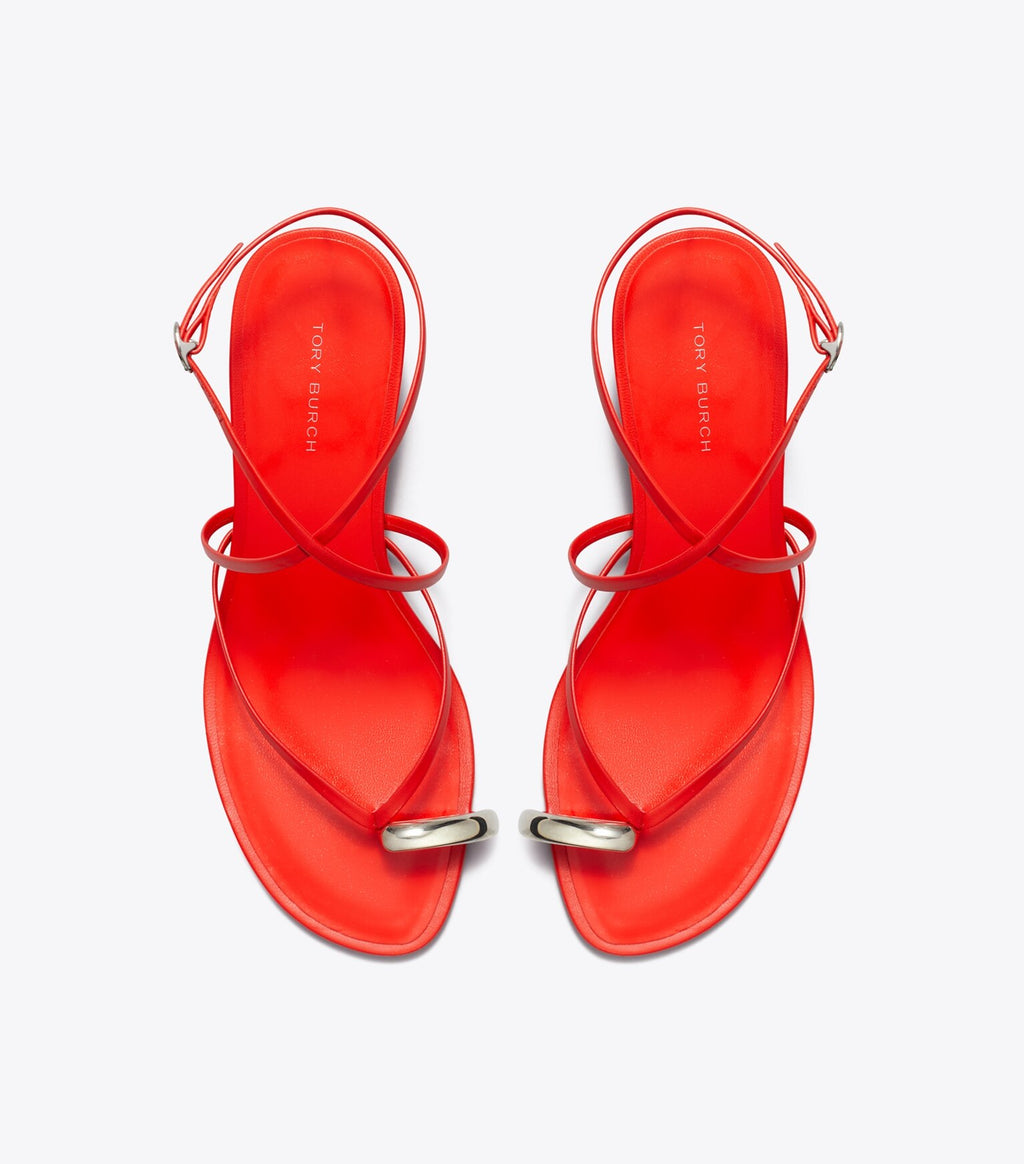 Pierced Multi-Strap Heeled Sandal