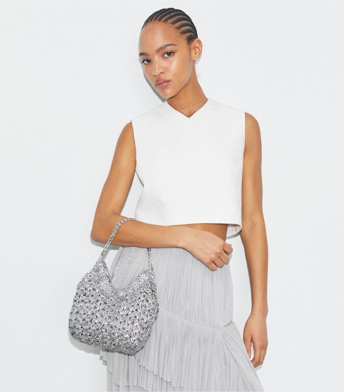 Mini Fleming Woven Hobo Bag