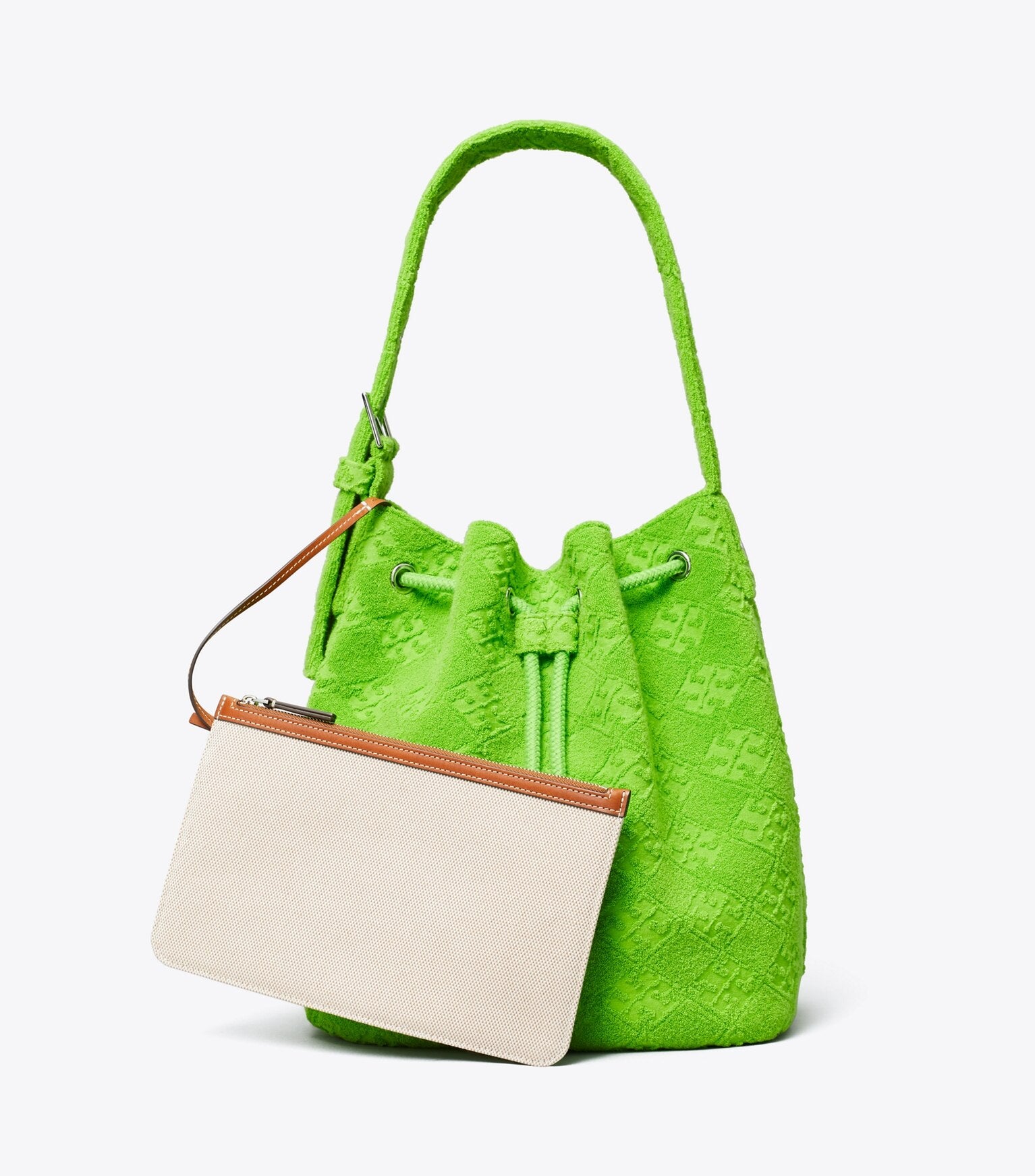 T Monogram Terry Oversized Bucket Bag