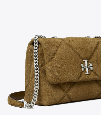 Kira Diamond Quilt Suede Shoulder Bag