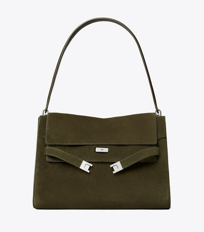 Large Lee Radziwill Suede Shoulder Bag