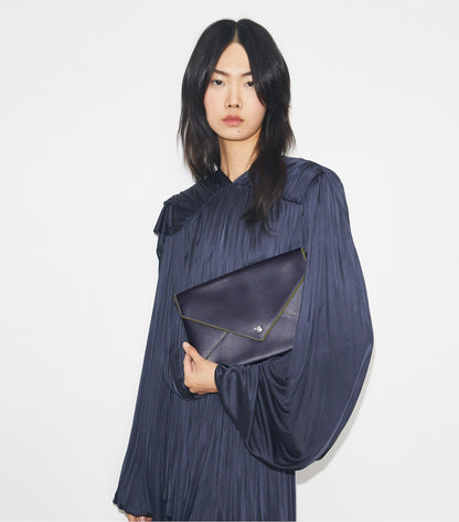 Smooth Leather Envelope Chain Pouch