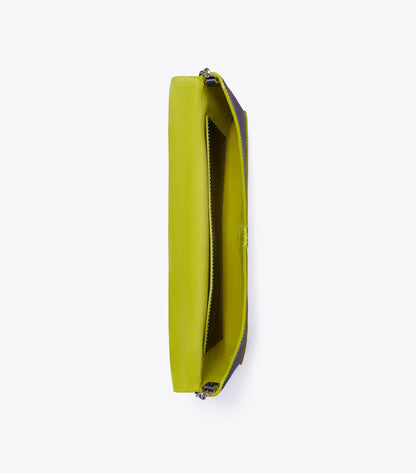 Smooth Leather Envelope Chain Pouch