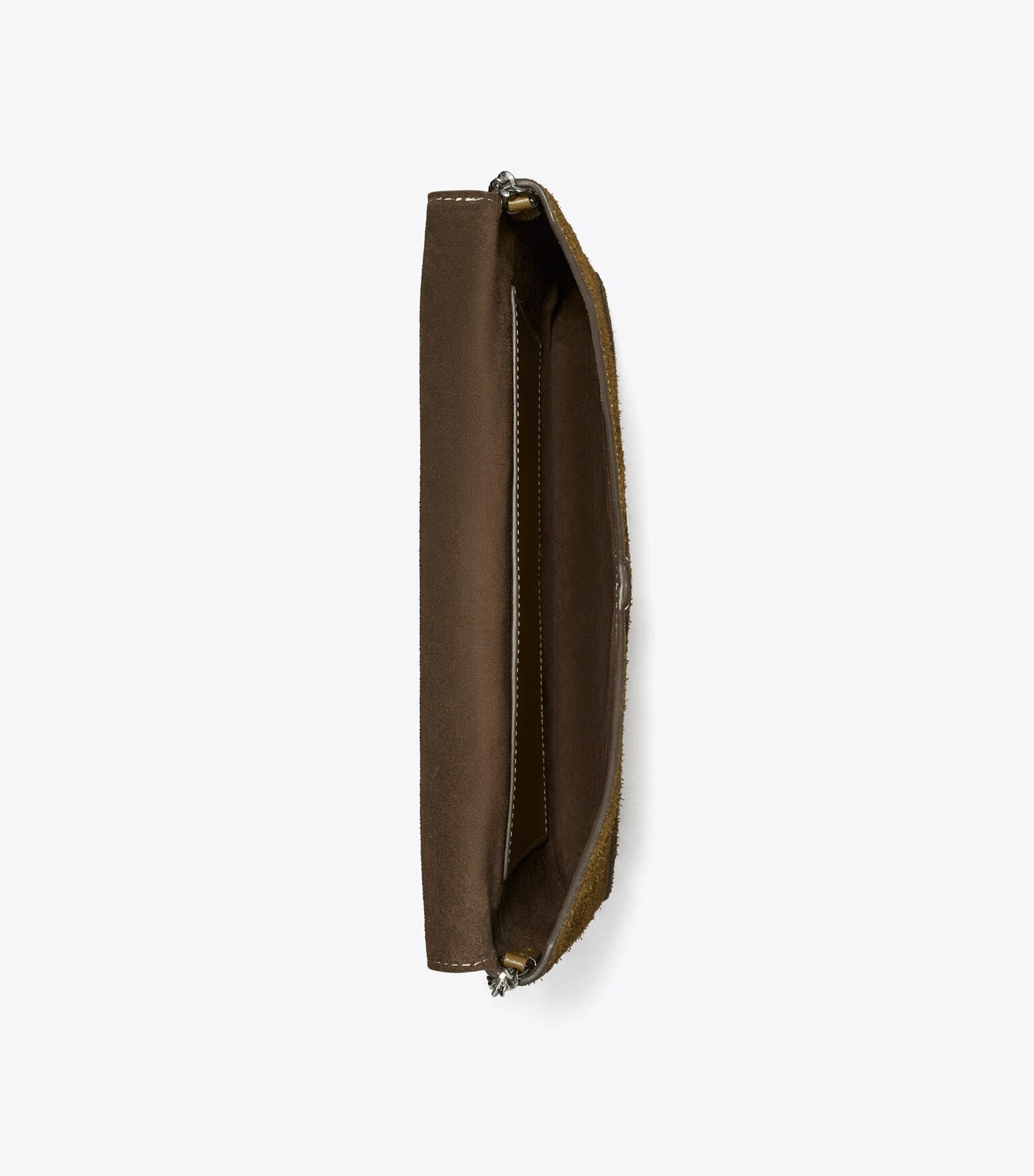 T Monogram Suede Envelope Chain Pouch