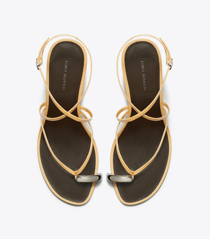 Pierced Multi-Strap Heeled Sandal