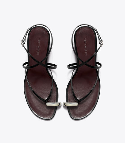 Pierced Multi-Strap Heeled Sandal