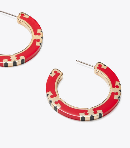 Icon Enamel Hoop Earrings