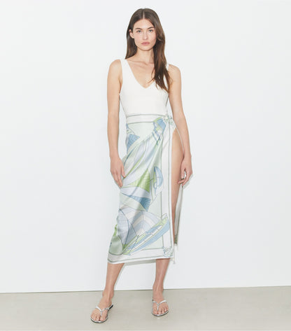 Sailboat Spiral Silk Square Scarf