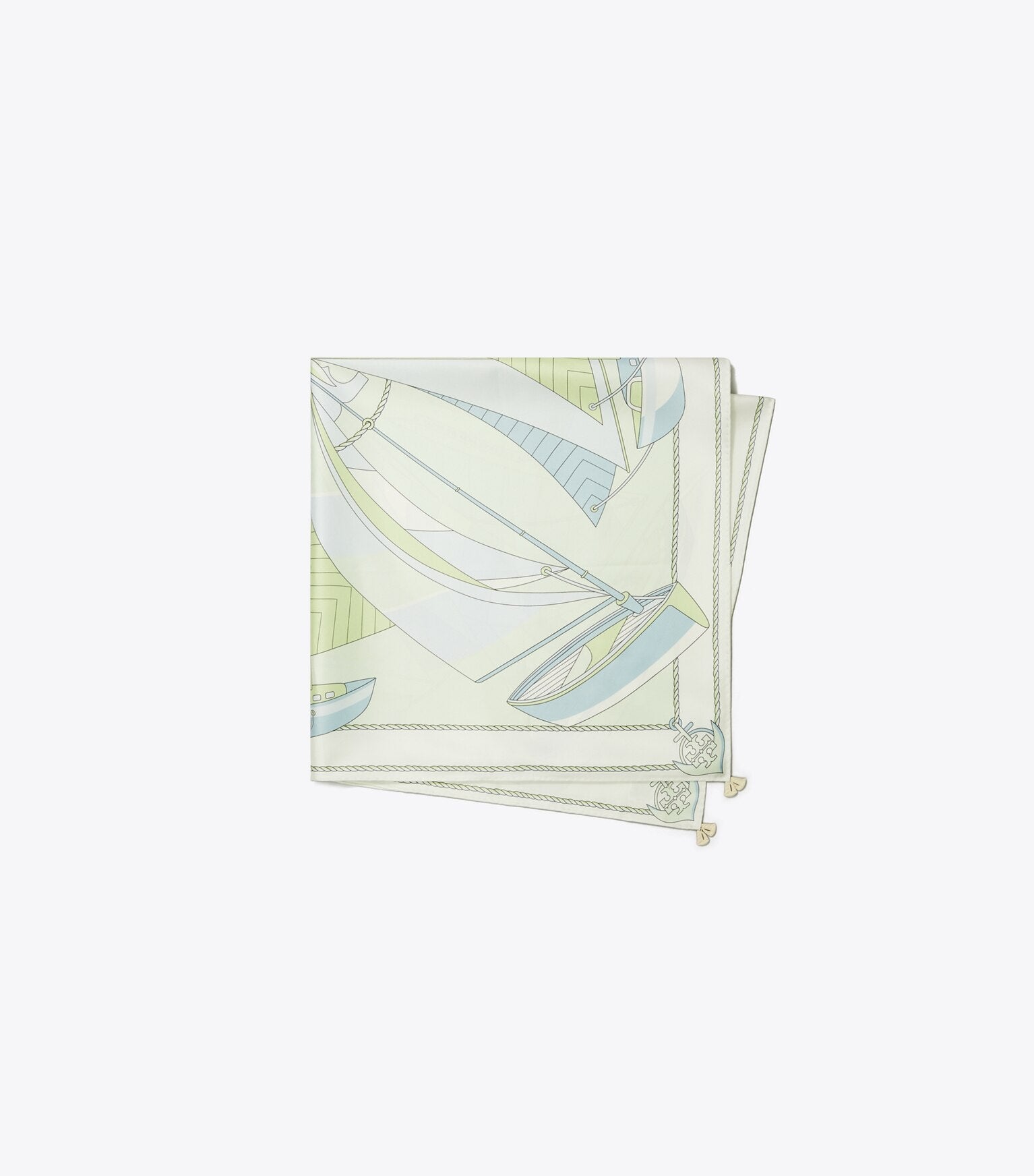 Sailboat Spiral Silk Square Scarf