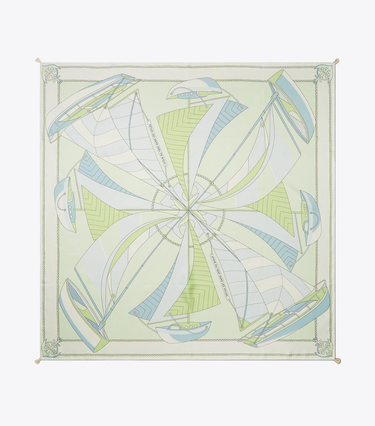 Sailboat Spiral Silk Square Scarf