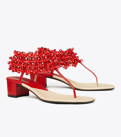 Beaded Heeled Sandal