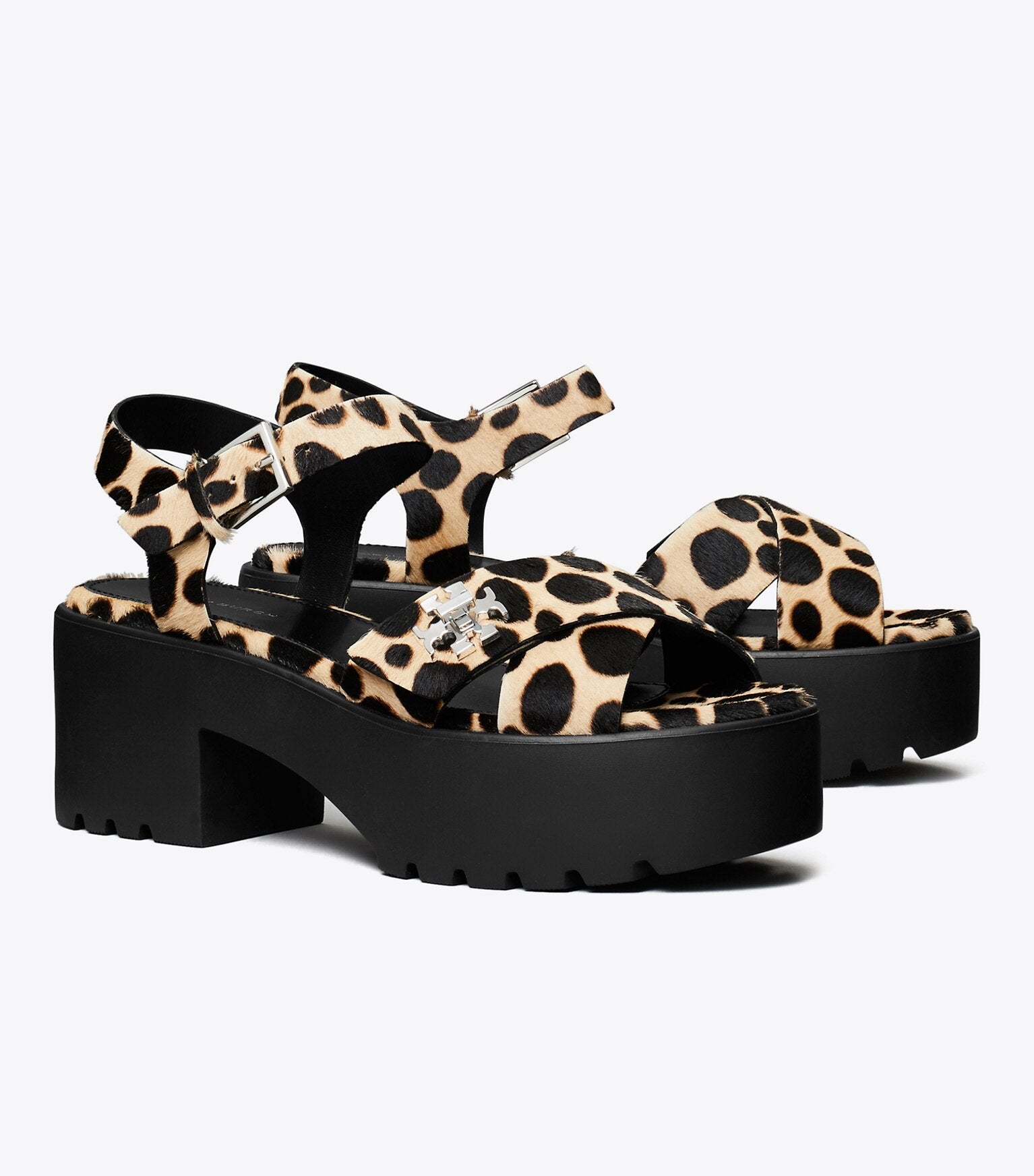 Turnlock Platform Lug Heeled Sandal