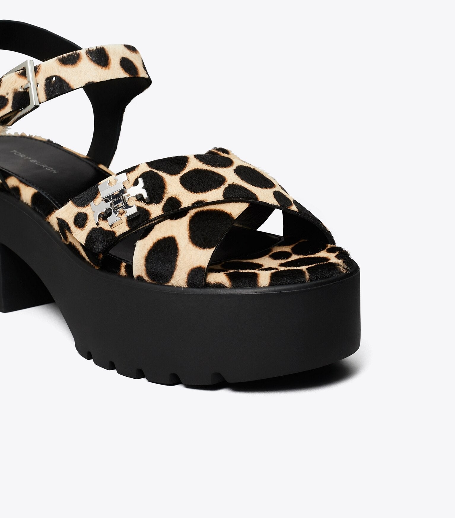 Turnlock Platform Lug Heeled Sandal