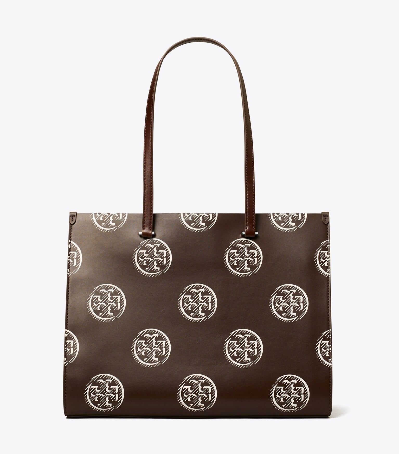 T Monogram Contrast Embossed Tote