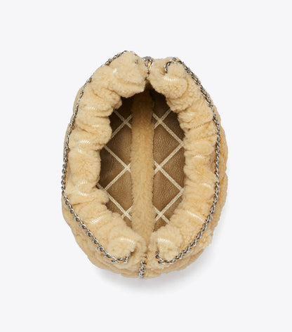 Mini Fleming Shearling Hobo Bag