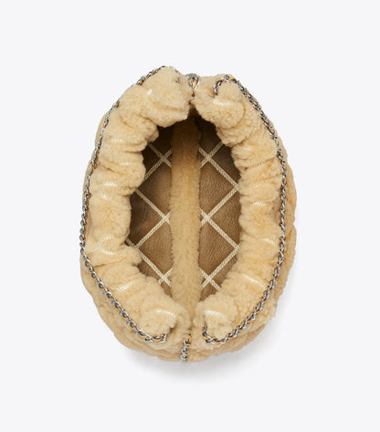 Mini Fleming Shearling Hobo Bag