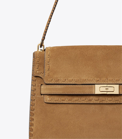 Large Lee Radziwill Suede Shoulder Bag