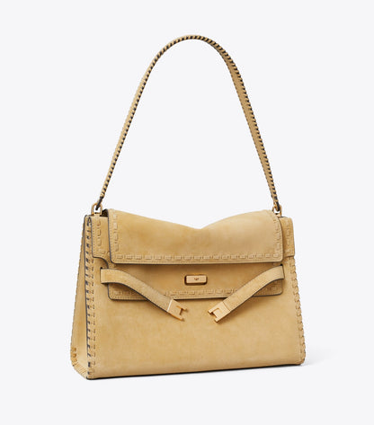 Large Lee Radziwill Suede Shoulder Bag