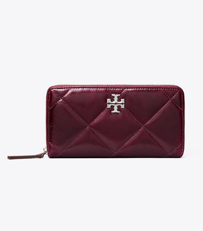 Kira Diamond Quilt Distressed Zip Continental Wallet