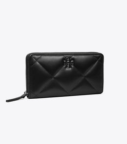 Kira Diamond Quilt Powder Coated Zip Continental Wallet