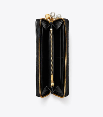 Kira Diamond Quilt Charm Continental Wallet