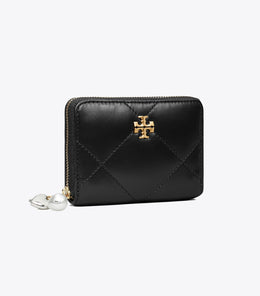 Small Kira Diamond Quilt Charm Zip Wallet