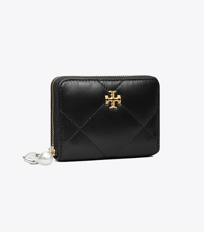 Small Kira Diamond Quilt Charm Zip Wallet