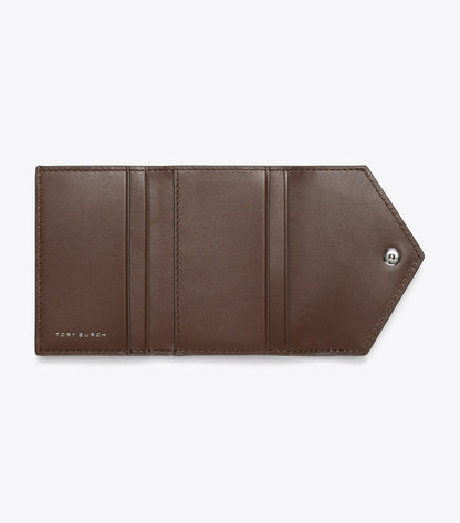 T Monogram Contrast Embossed Small Envelope Wallet