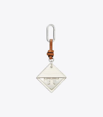 Hidden Logo Croc-Embossed Key Charm