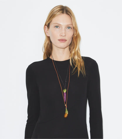 Curiosity Eggplant Pendant